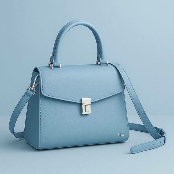 Sac à main en cuir bleu Tae
