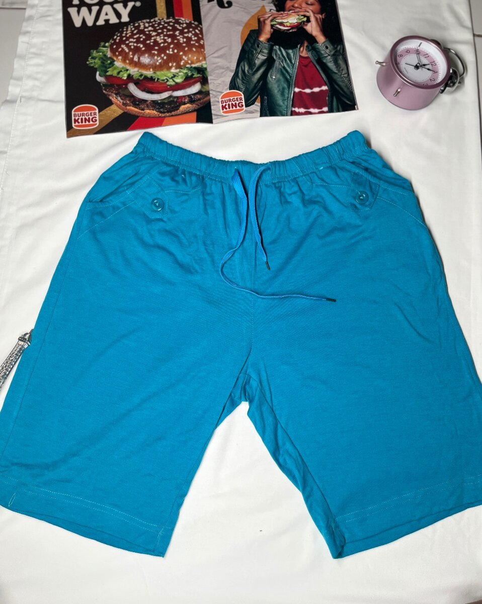 Blue cotton shorts
