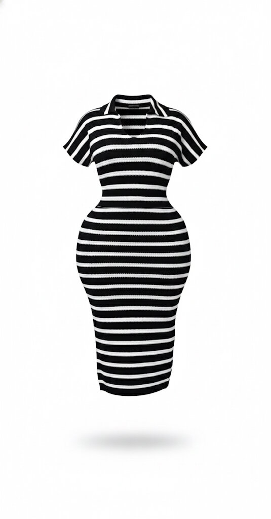 Robe rayée élégante en tricot