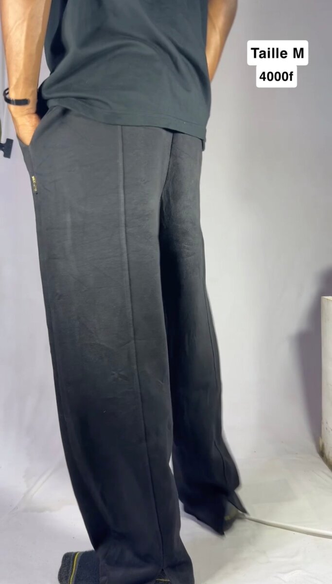 Pantalon large noir pour homme