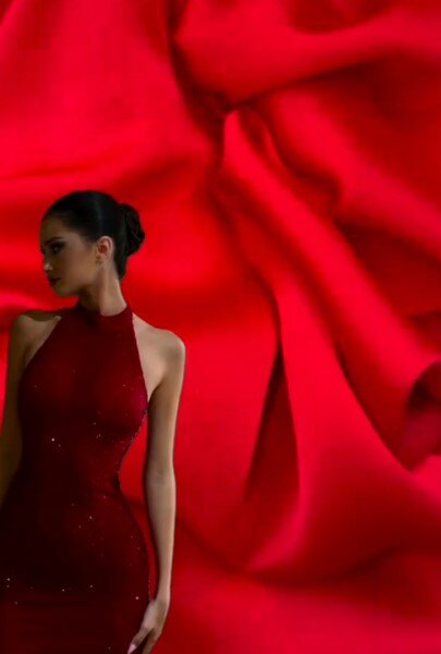 Красивая ткань с двусторонней основой Eva креп