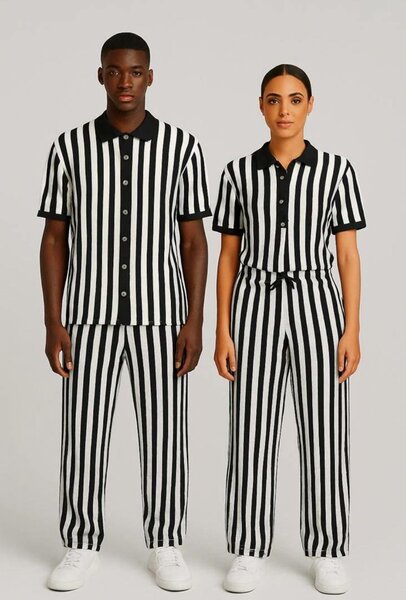 Tenue rayée unisexe élégante
