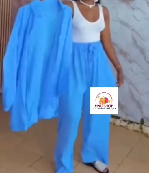 Ensemble décontracté bleu femme