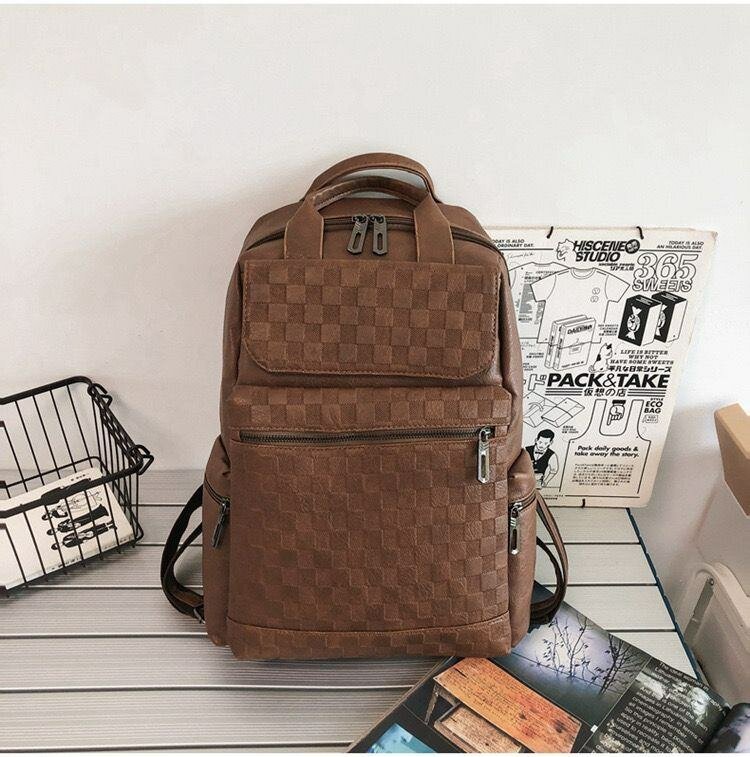 Quality leather travel laptop bag school backpack
