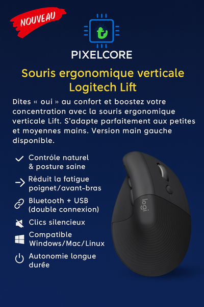Souris ergonomique Logitech Lift