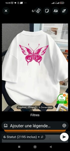 Sweat blanc avec papillon rose
