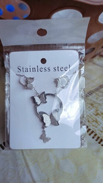 Collier Papillon Acier Inoxydable