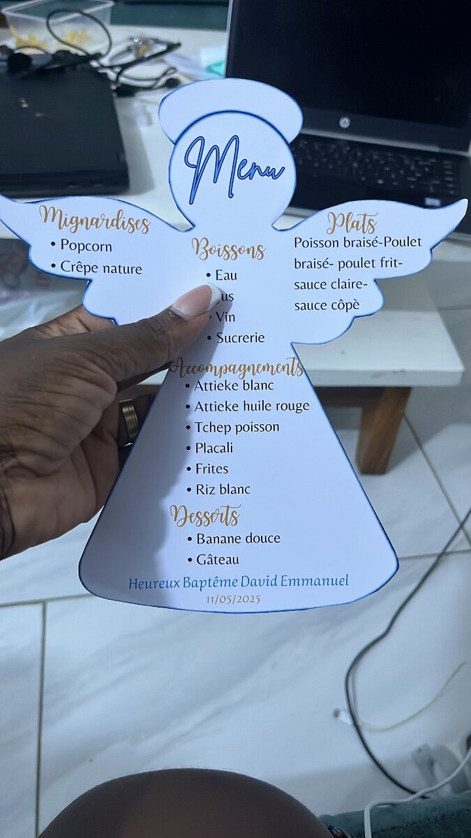 Menus personnalisés décoratifs