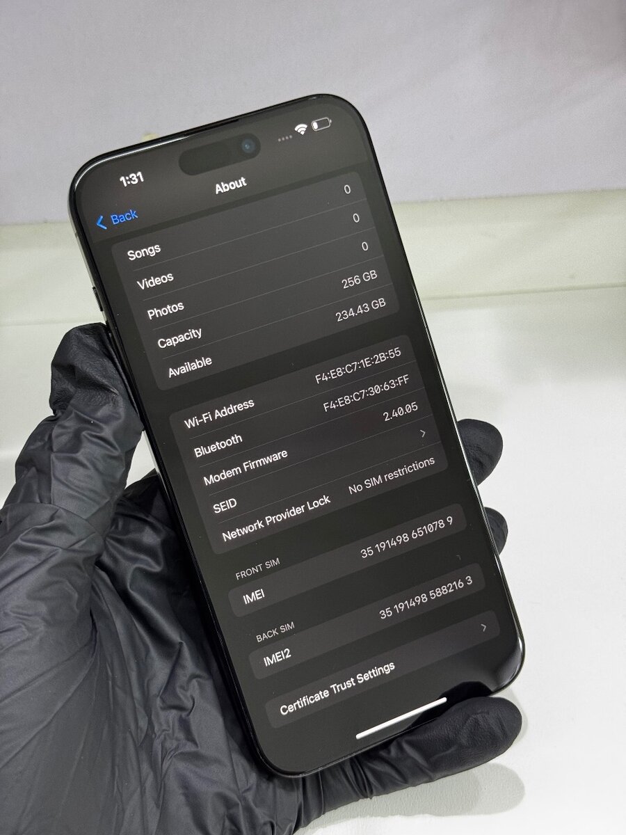 IPHONE 15PRO MAX(BLACK TITANIUM)256GB DUAL SIM