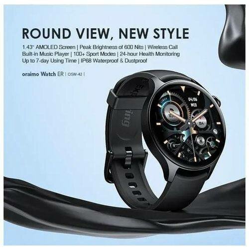 Oraimo Watch ER 1.43" AMOLED Display IP68 Smart Watch (Wirel