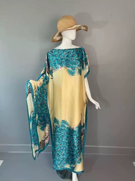 Robe caftan en soie