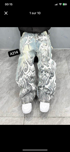 Jeans baggy en denim stylé