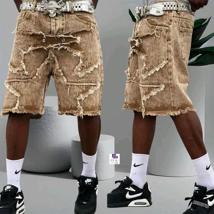 Shorts en jean déchirés homme