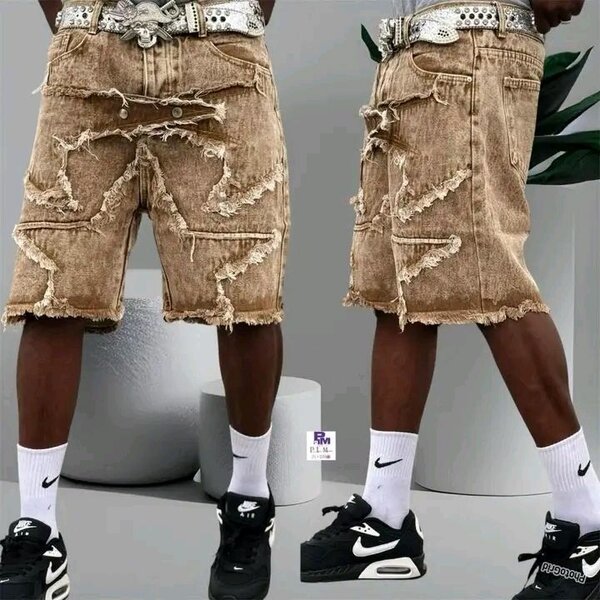 Shorts en jean déchirés homme