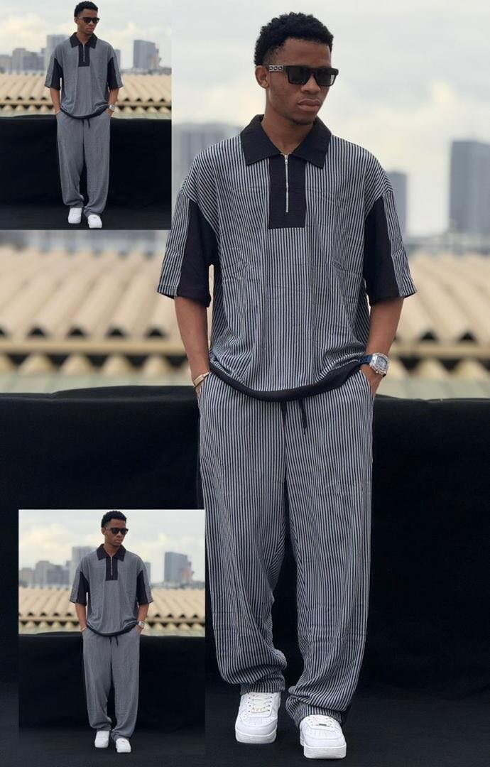 Ensemble décontracté à rayures