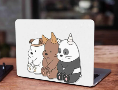 Cute Bare Bear Laptop Skin Vinyl Stickers Decal,12 13 14 15 15.6 inches Notebook Laptop Skin Sticker for all Laptops (RF SKIN)