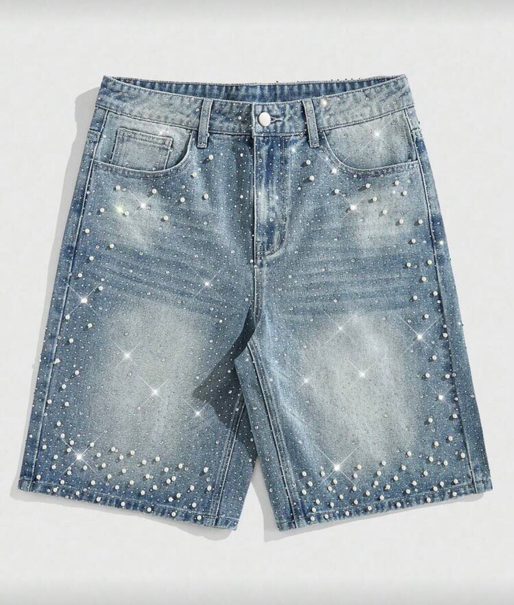 Shorts en jean strass tendance