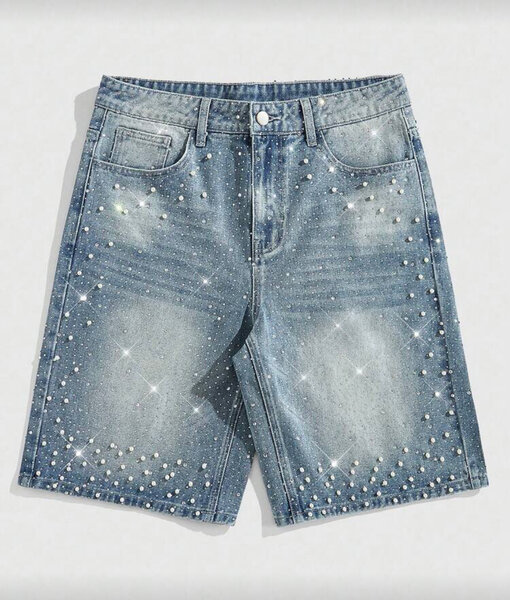 Shorts en jean strass tendance