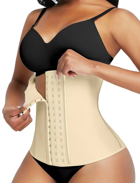 FeelinGirl Corset d'entraînement en latex pour femme avec 9