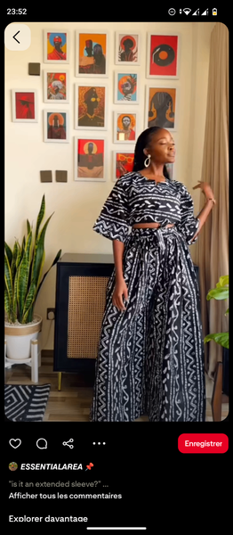 Pantalon large imprimé ethnique