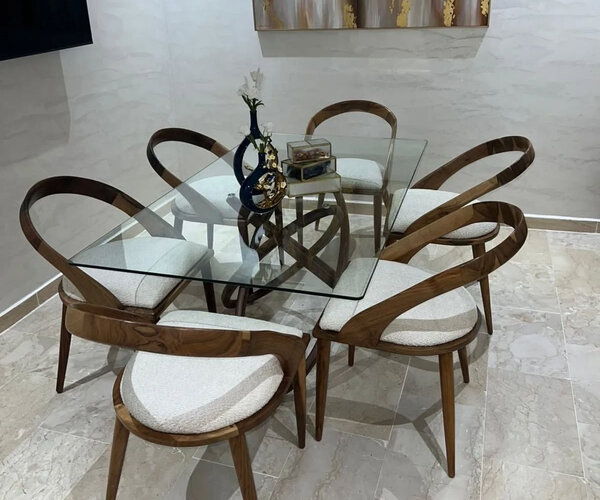 Table à manger moderne en verre