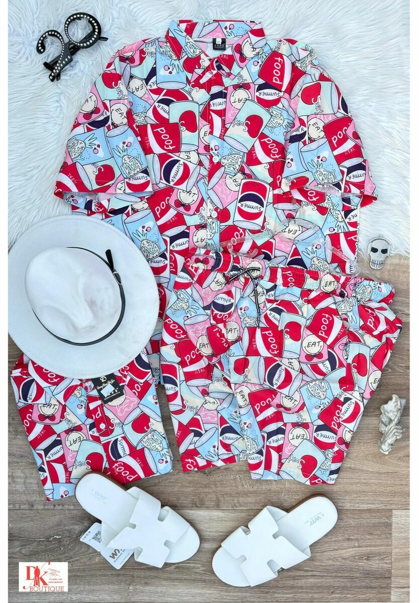 Pyjama d'été imprimé coloré