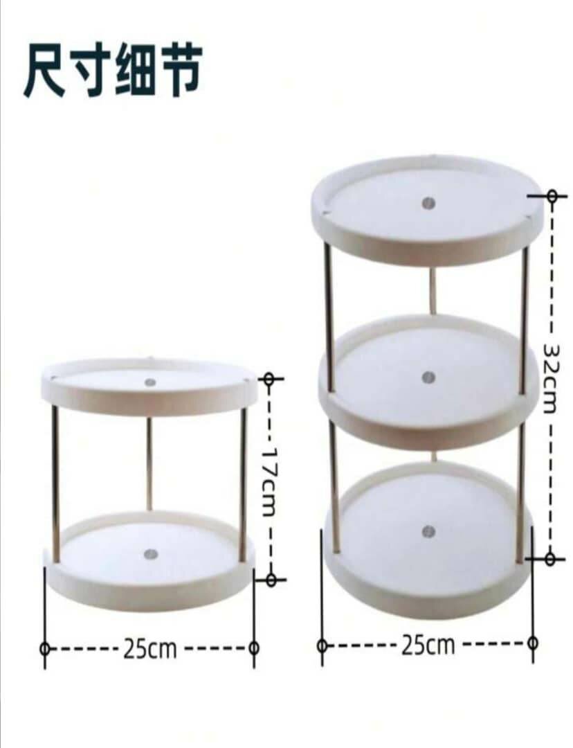 Étagère de rangement d'épices à 3 niveaux rotatif 360°
