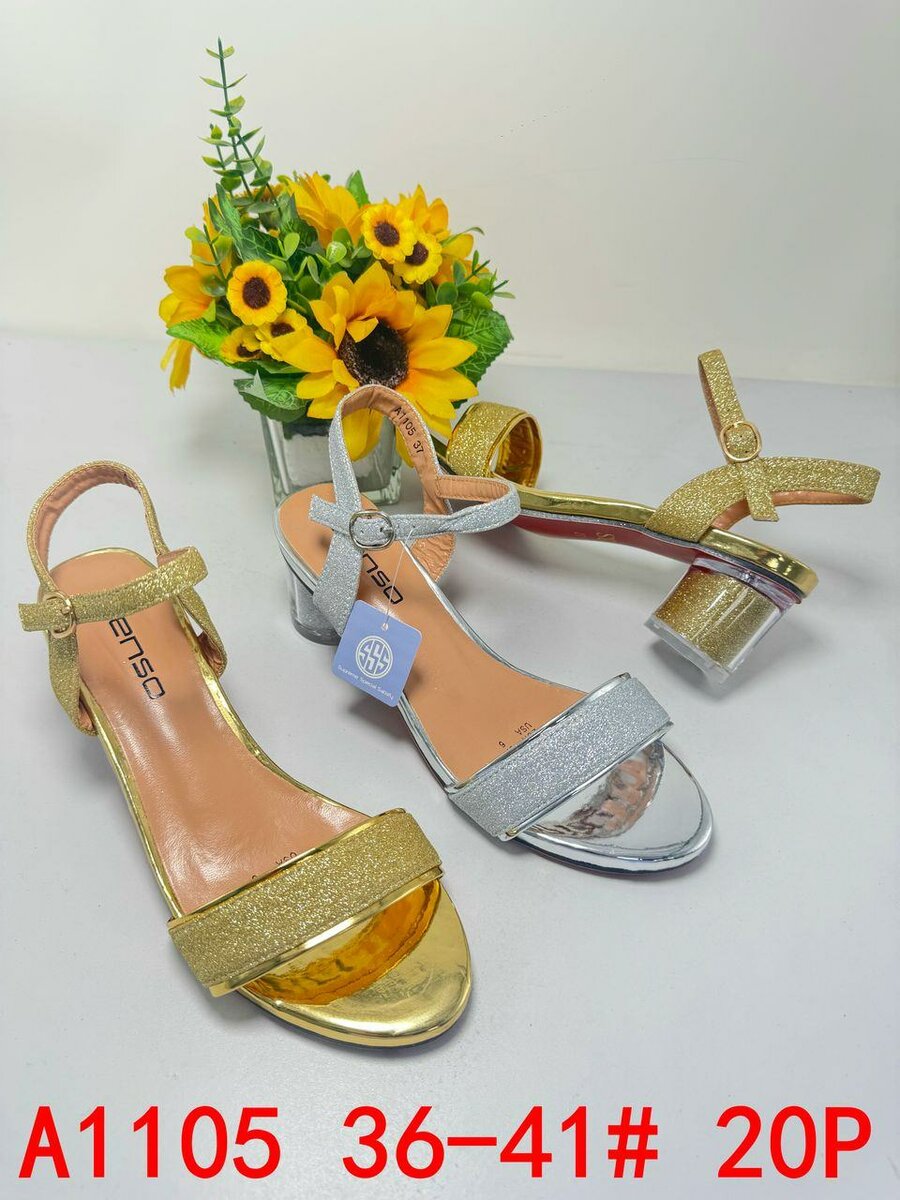 Sandales à talons brillantes