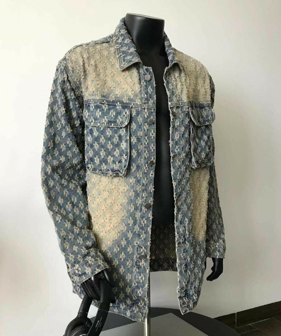 Veste en jean délavé homme