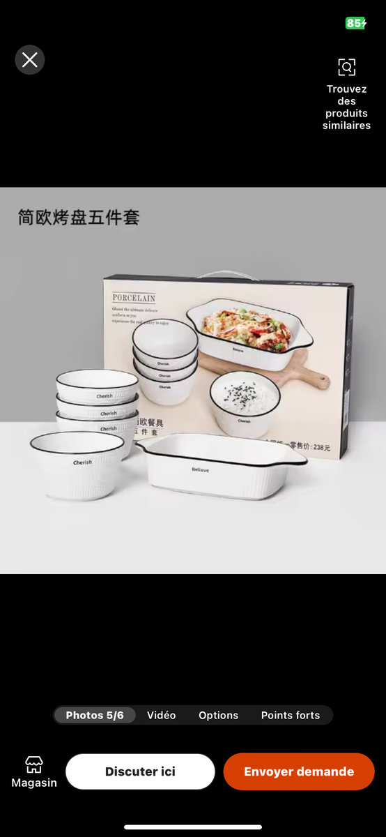 Set de plats en porcelaine moderne