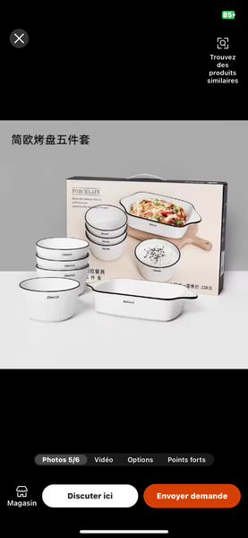 Set de plats en porcelaine moderne