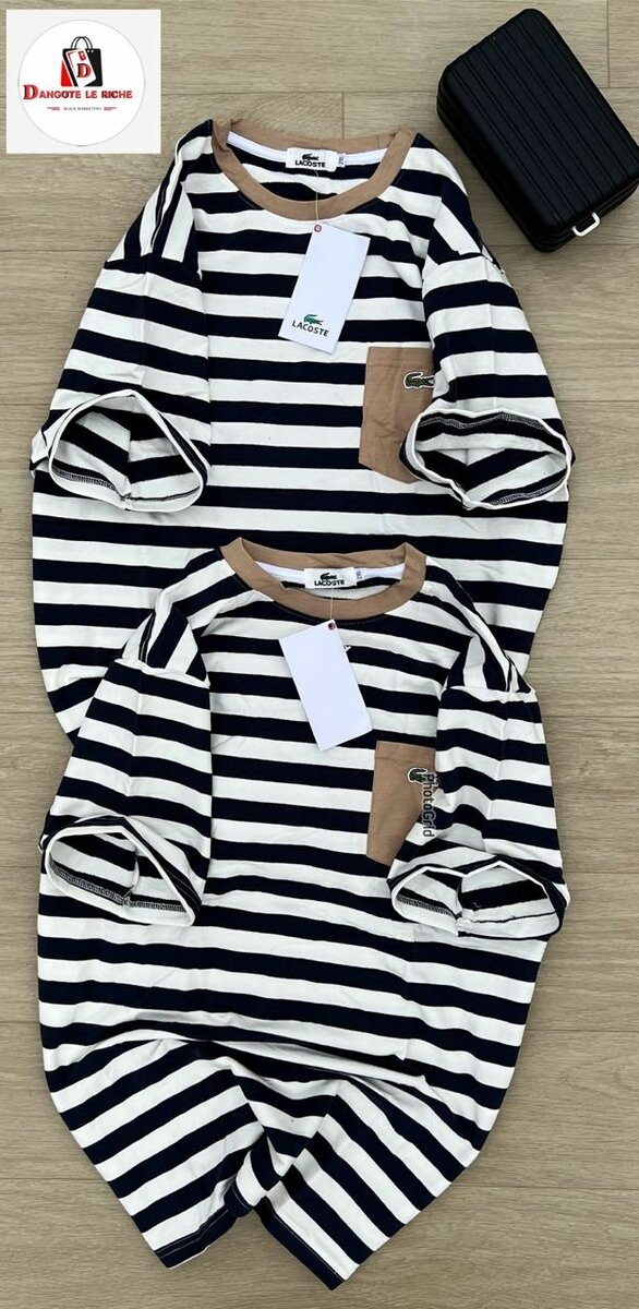 T-shirt rayé en coton pour hommes