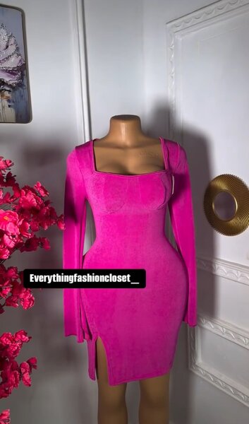 Robe moulante rose femme