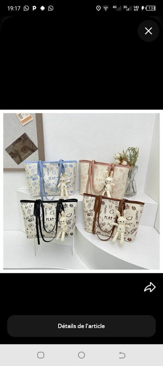 Sacs à main tendance avec ours