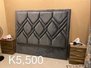 Soft grey headboard