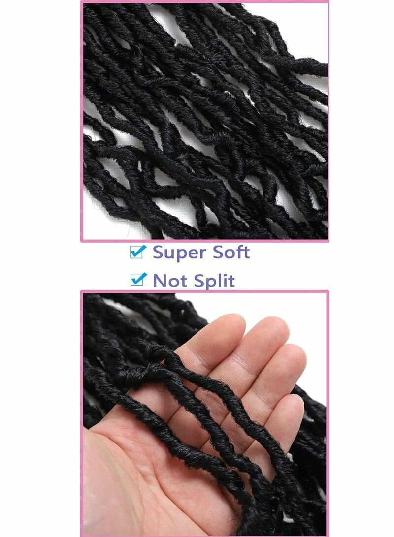 2PCS 18-INCH FAUX LOCS HAIR EXTENSIONS - BLACK