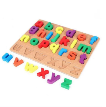 Educational Wooden Plate toy for Kids,Each- Alphabets Small Letters , Large letters