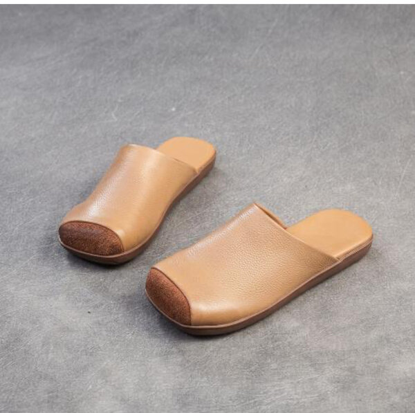 Chaussons en cuir élégant