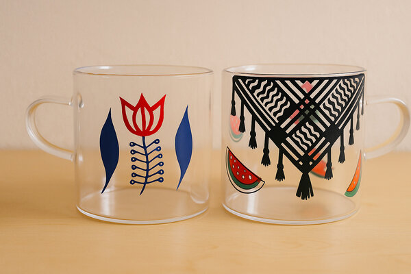 Tasses en verre personnalisables