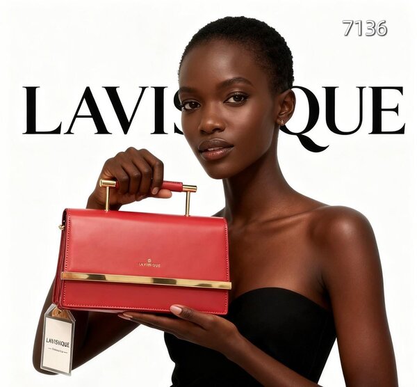 LAVISQUE Sac Main Rouge en Cuir pour Femme