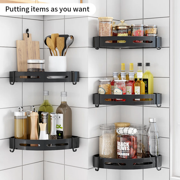 2 set black corner shelve