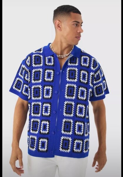 Pull en crochet rétro pour hommes