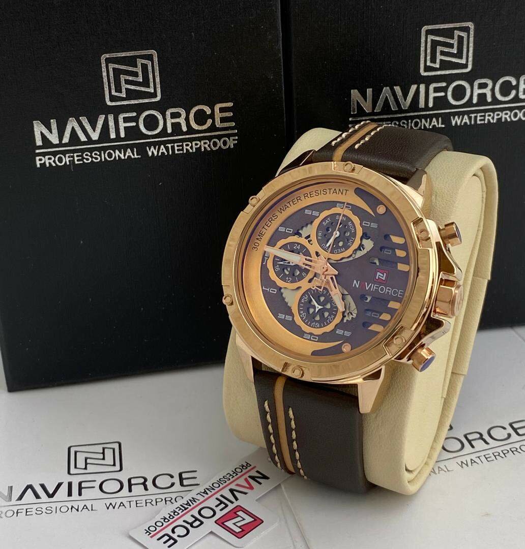 Naviforce leather watch