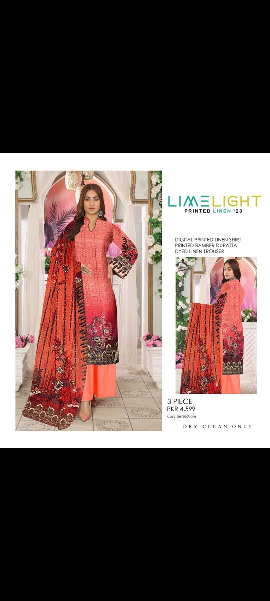 Winter Collection Linen 3 Pc unstitched  Suit