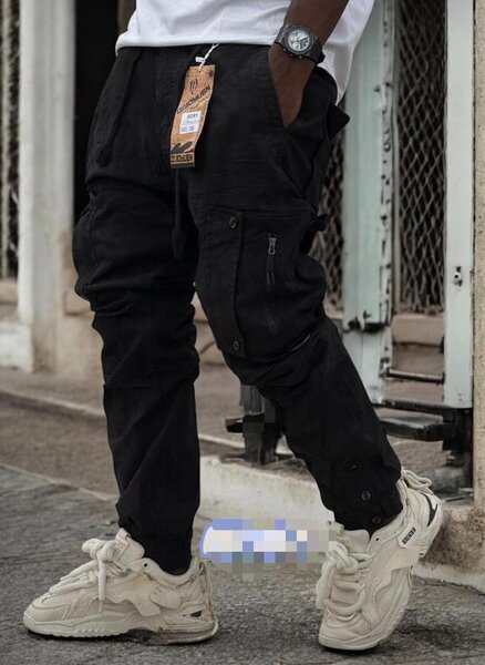 Pantalons cargos noirs tendance