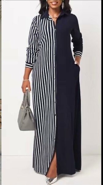 Robe longue rayée élégante