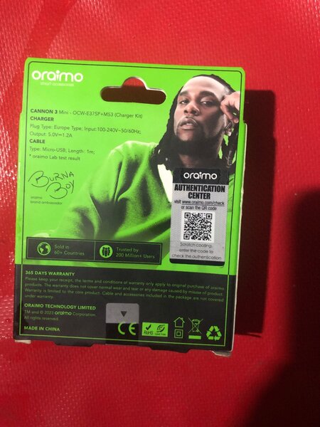 Chargeur Oraimo Cannon 3 Mini