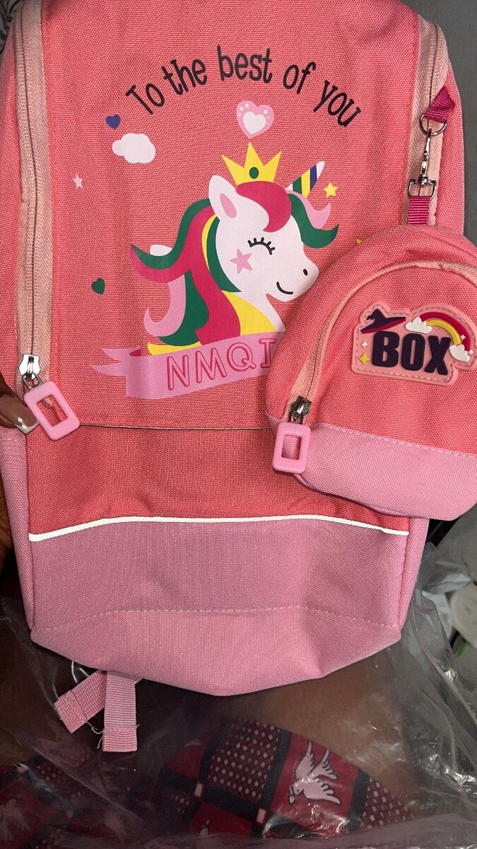 Cartable enfant licorne rose