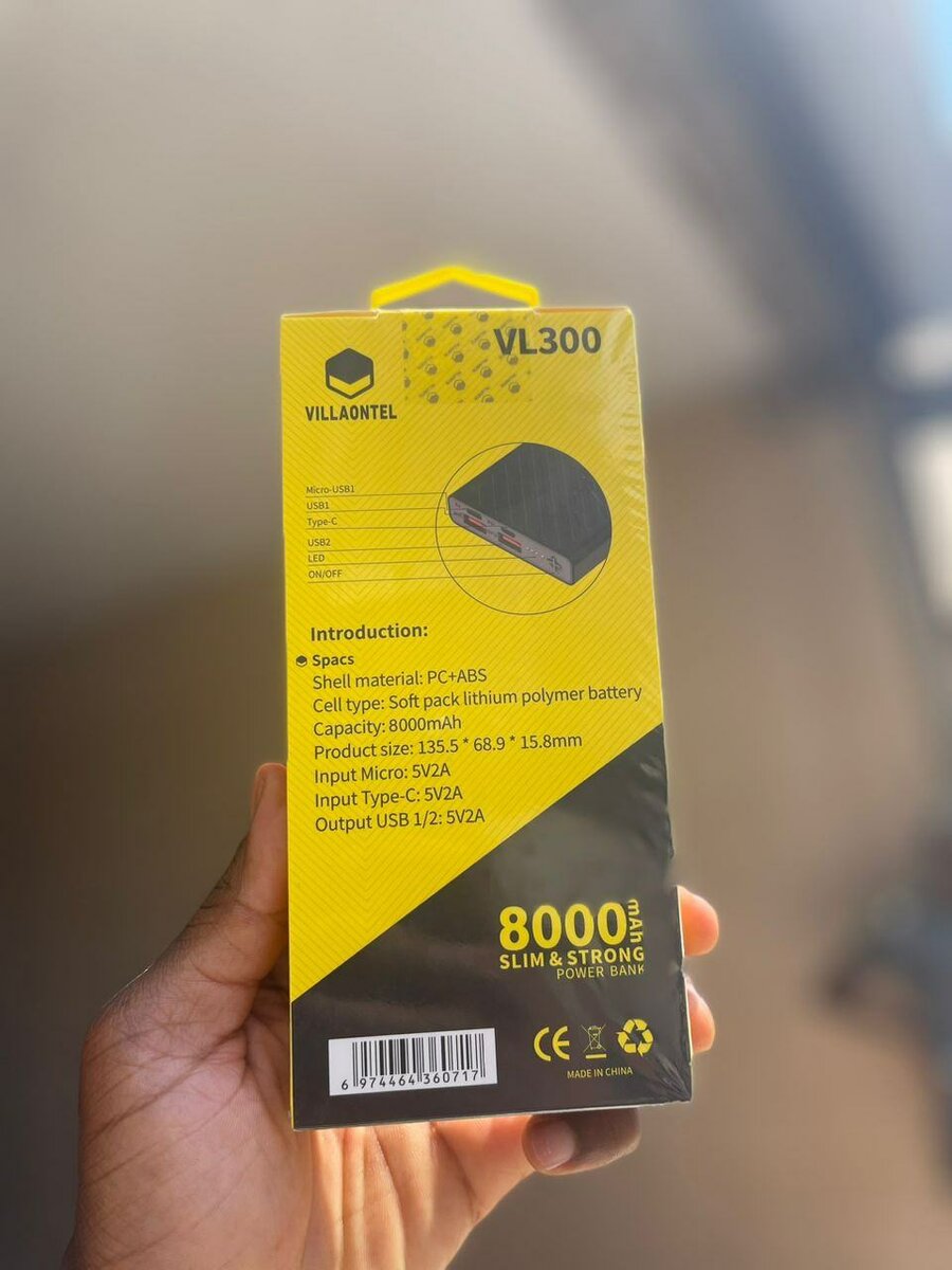 8000 mah villaontel power bank