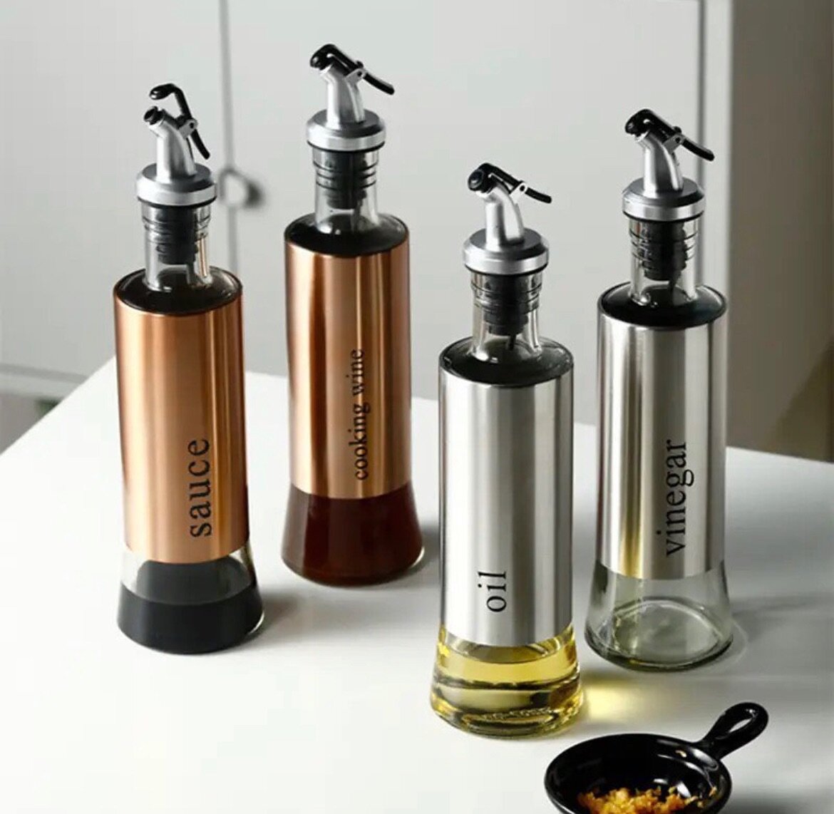 Oil dispenser glass jar